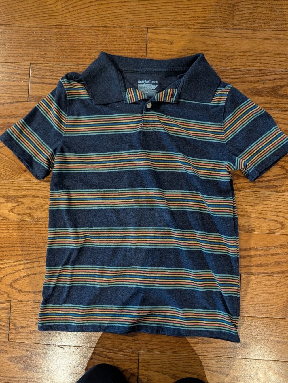 Cat & Jack Navy Striped Polo Shirt for Kids